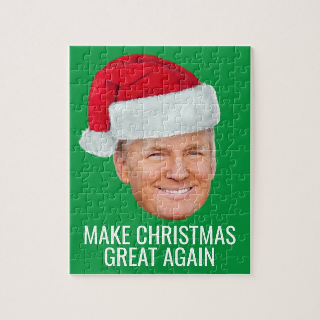 Trump med Santa Hat - Gör julen Underbar igen Pussel (Vertikal)