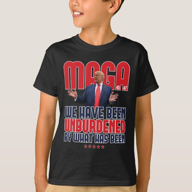 Trump Mega 2024 47th President Oburdened Meme Des T Shirt (Framsida)