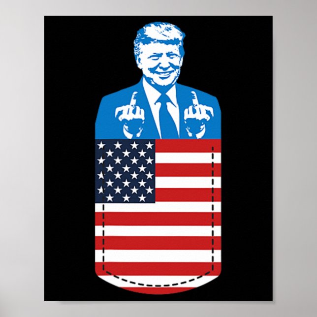 Trump Mellanfinger Fick 2020 Val Usa Repub Poster (Framsidan)
