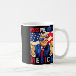 Trump Mellanfinger Saknar Du Mig Än Amerikansk Fla Kaffemugg