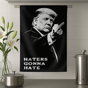 Trump Mellanstick 2026 Meme Rolig Kökshandduk