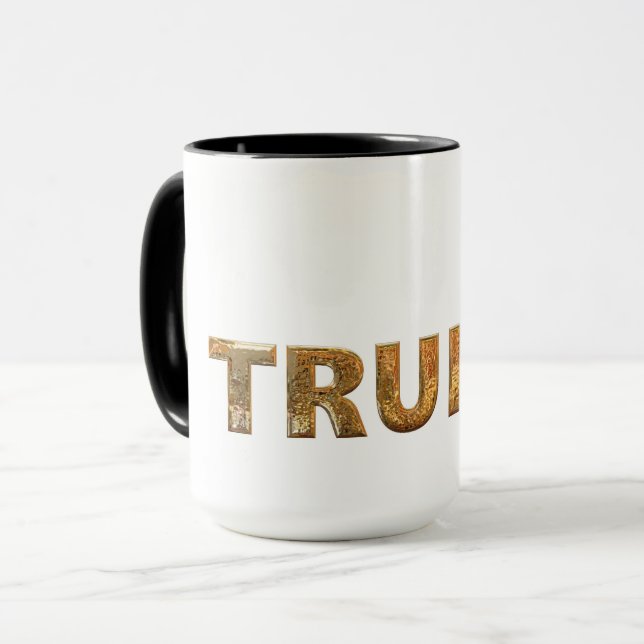 Trump Merchandise GULD Brev Simple Elegance Mugg (Framsida vänster)