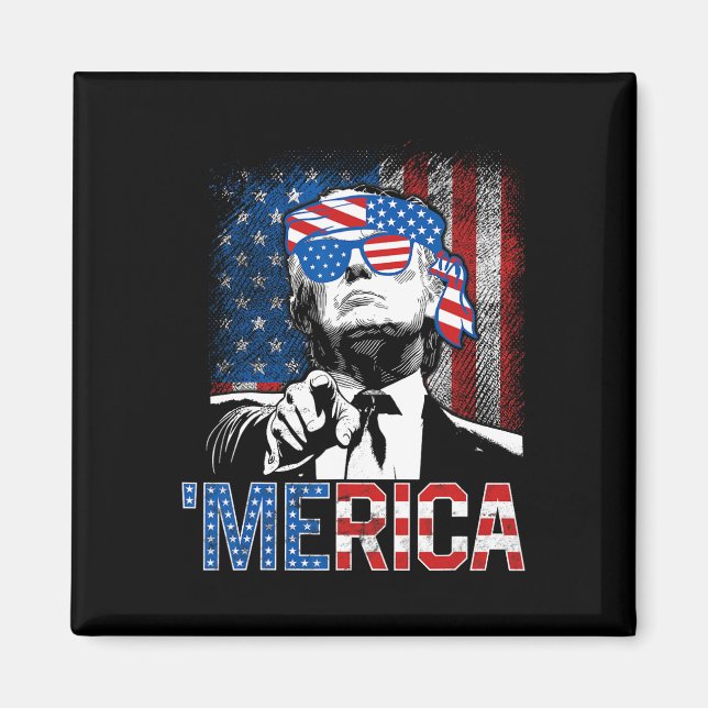 Trump merica 4 juli 47:e President Amerikansk F Magnet (Framsidan)