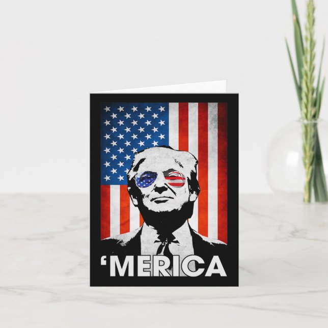 Trump Merica Amerikansk Flagga 4:e Juli Murica Pat Kort (Framsida)