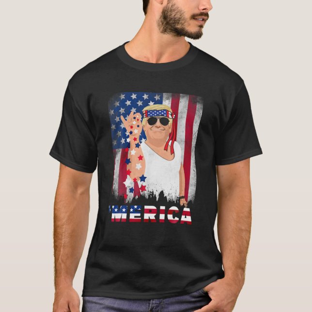 Trump Merica Bae Salt Sprinkle American Flagga Pat T Shirt (Framsida)