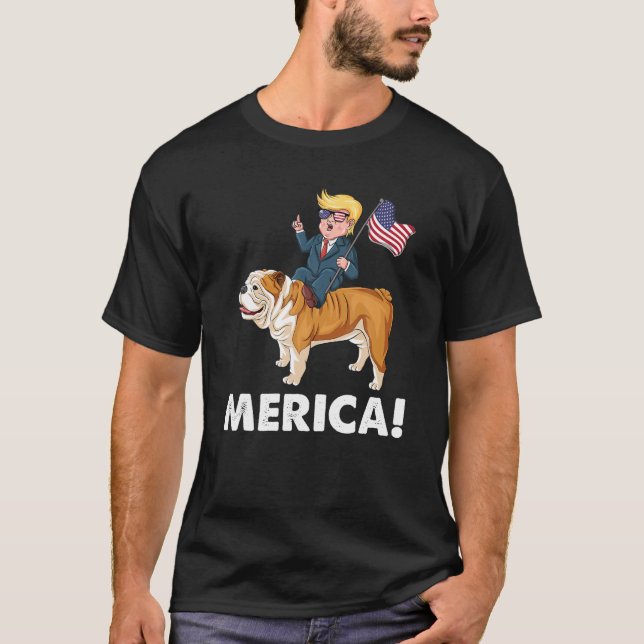 Trump Merica English Bulldog Hund American Hero 4T T Shirt (Framsida)