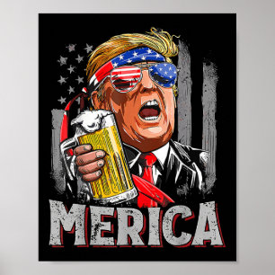 Trump Merica gör 4:e juli Underbar igen Manar Drin Poster