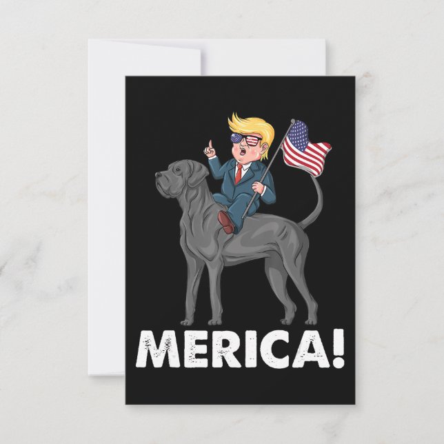 Trump Merica Great dane Hund American Hero 4:e Spara Datumet (Framsida)