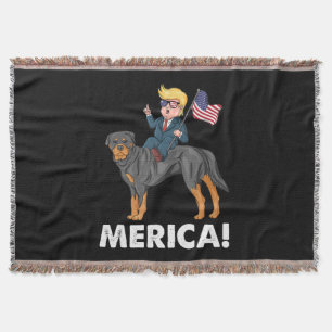 Trump Merica Rottweiler Hund American Hero Filt