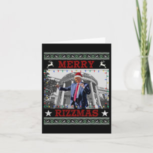 Trump Merrry Rizzmas Funny Humous Trump Dance Ch Kort