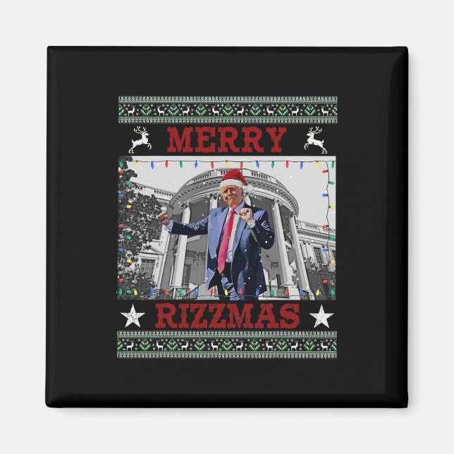Trump Merrry Rizzmas Funny Humous Trump Dance Ch Magnet (Framsidan)