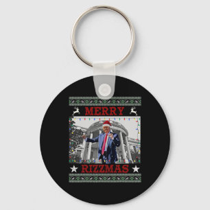 Trump Merrry Rizzmas Funny Humous Trump Dance Ch Nyckelring