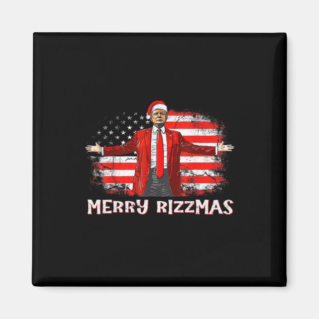 Trump Merry Rizzmas Funny Humous Trump Dance Chr Magnet (Framsidan)