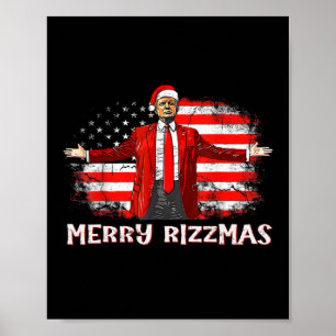 Trump Merry Rizzmas Funny Humous Trump Dance Chr Poster