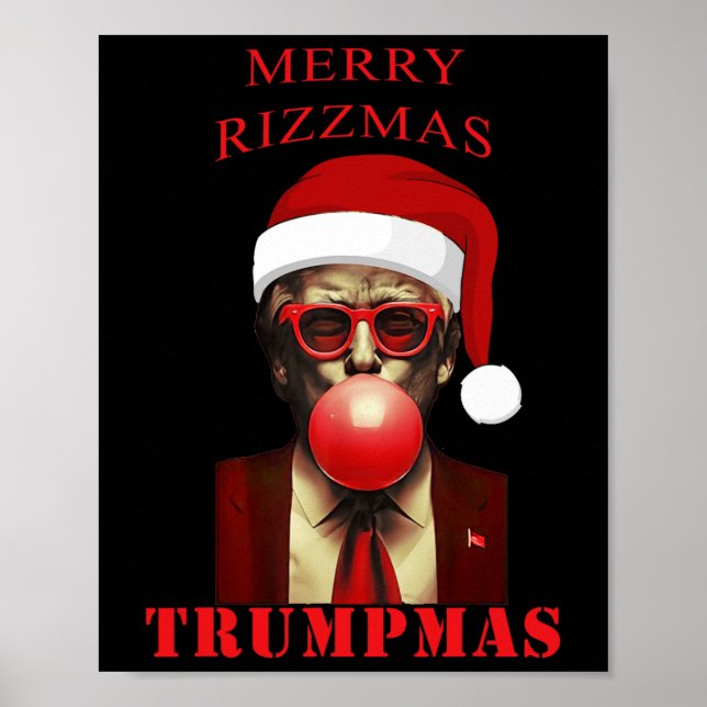 Trump Merry Rizzmas Trumpmas Funny jul Bubbl Poster (Framsidan)