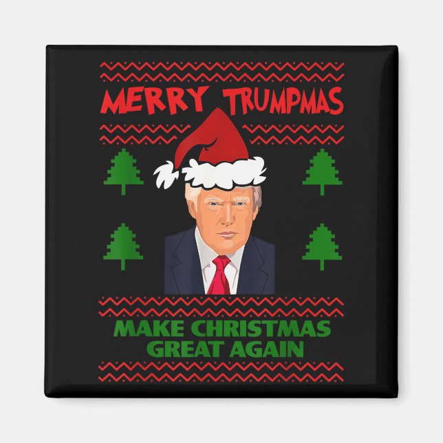 Trump Merry Trumpmas Santa Trump Make Christmas Gr Magnet (Framsidan)
