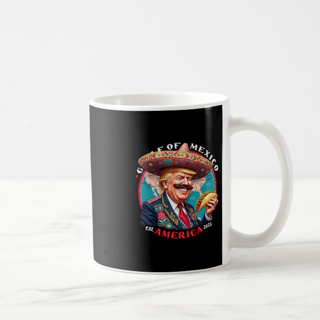 Trump Mexikanska Golfen Est Amerika 2025  Kaffemugg (Höger)