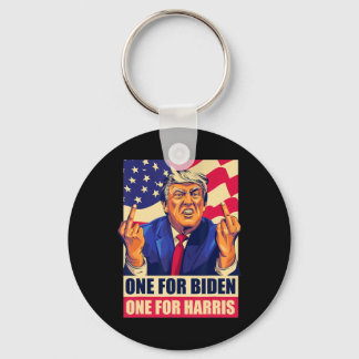 Trump Mitten Finger Biden Harris America Republica Nyckelring