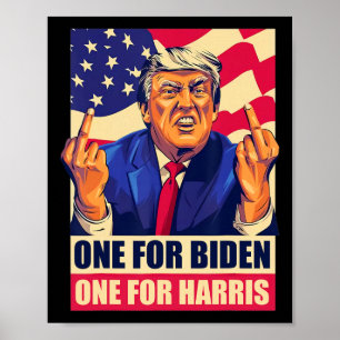 Trump Mitten Finger Biden Harris America Republica Poster