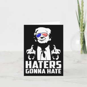Trump Mitten Finger Funny Haters Gonna Hate Presid Kort