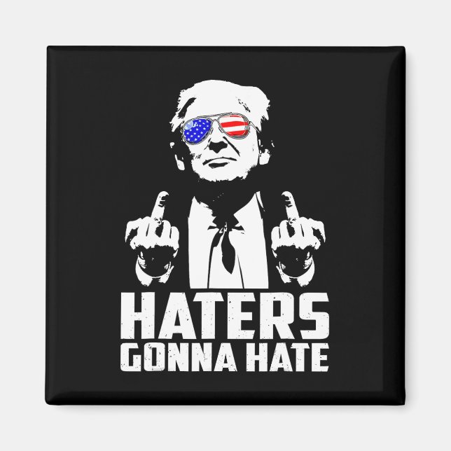 Trump Mitten Finger Funny Haters Gonna Hate Presid Magnet (Framsidan)