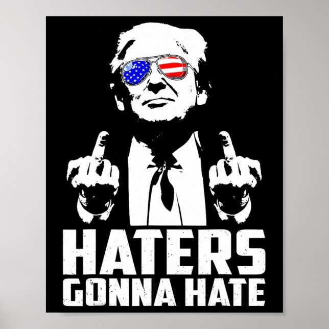Trump Mitten Finger Funny Haters Gonna Hate Presid Poster (Framsidan)