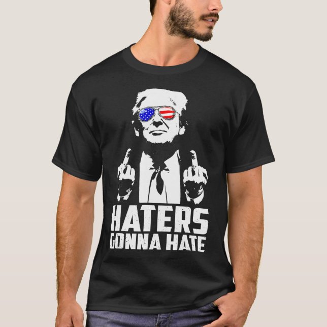 Trump Mitten Finger Funny Haters Gonna Hate Presid T Shirt (Framsida)
