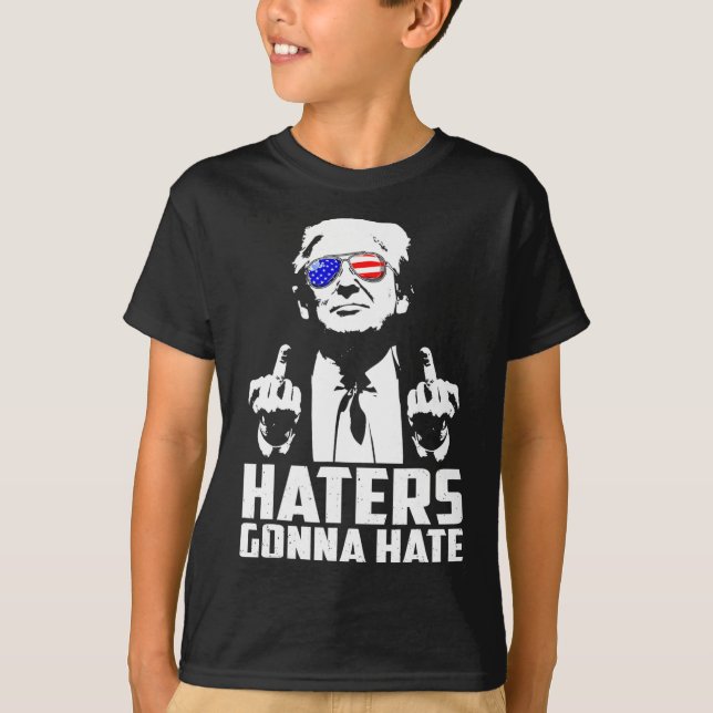 Trump Mitten Finger Funny Haters Gonna Hate Presid T Shirt (Framsida)