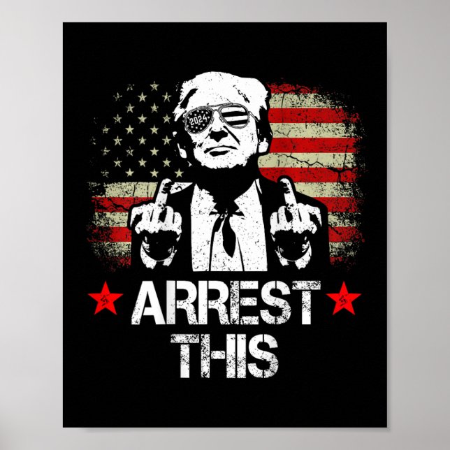 Trump Mitten Finger Pro Trump 2024 (på baksidan) Poster (Framsidan)