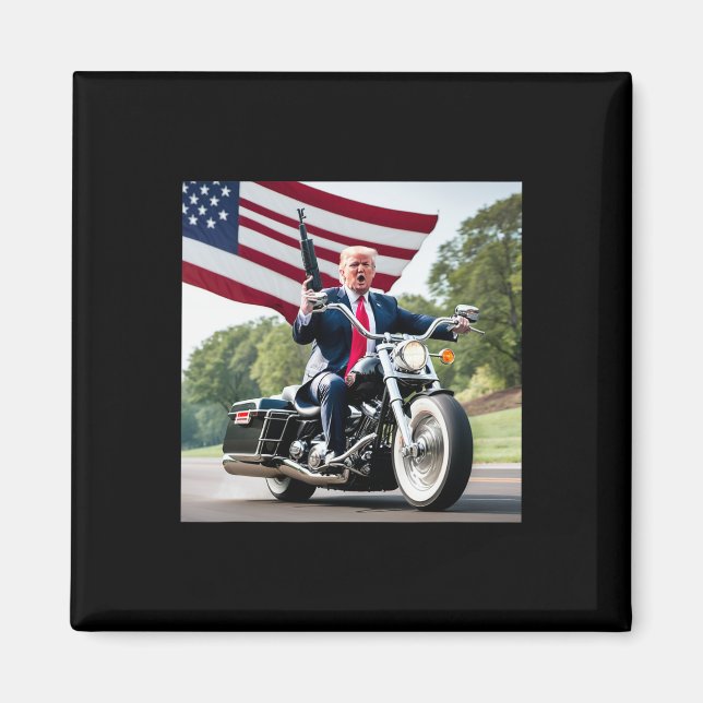 Trump Motorcyklist Dålig  Magnet (Framsidan)