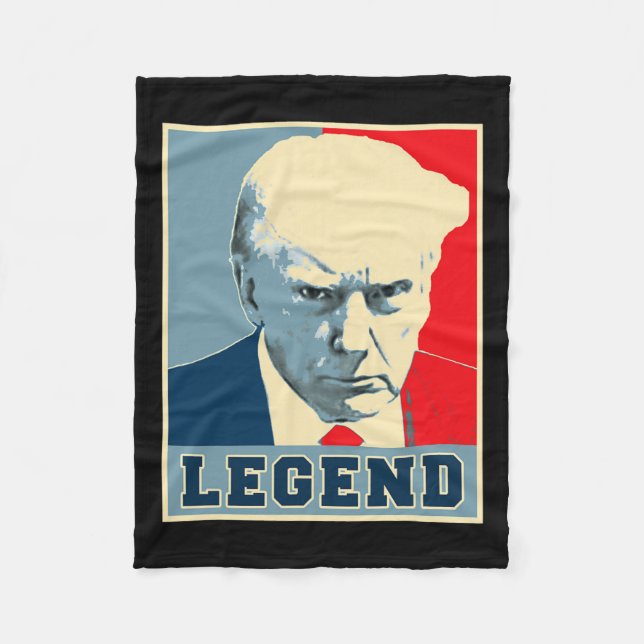 Trump Mugg Shot 2024 President Legend Surrend aldr Fleecefilt (Framsidan)