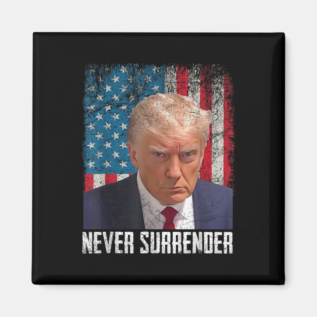 Trump Mugg Shot - Donald Trump Mugg Shot - Aldrig  Magnet (Framsidan)