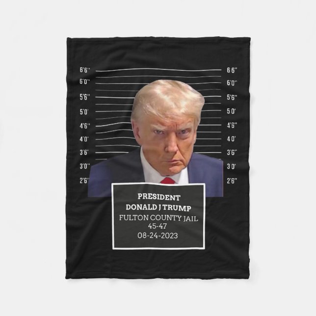 Trump Mugg Shot President Donald J Trump Mugshot 2 Fleecefilt (Framsidan)