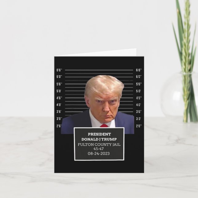 Trump Mugg Shot President Donald J Trump Mugshot 2 Kort (Framsida)