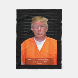 Trump Mugg Shot Range Jumpdrädräkt Parody Behind P Fleecefilt