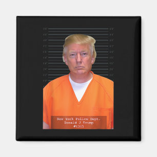 Trump Mugg Shot Range Jumpdrädräkt Parody Behind P Magnet