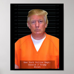 Trump Mugg Shot Range Jumpdrädräkt Parody Behind P Poster
