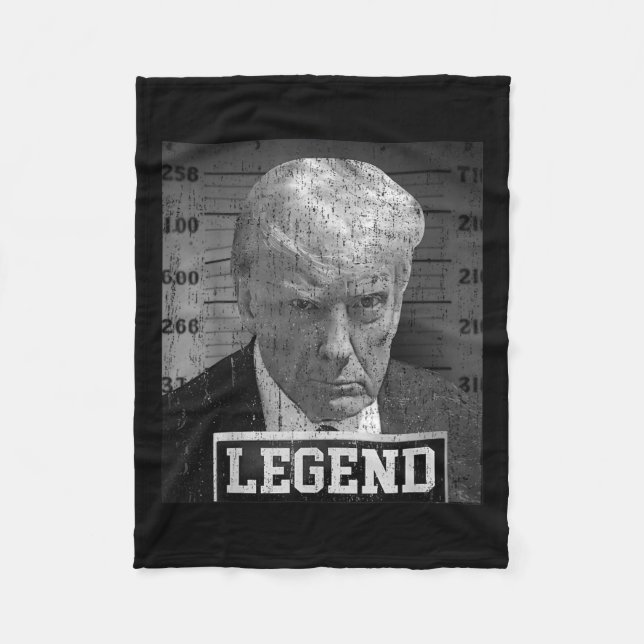 Trump Mugshot Funny Donald Trump Legend Fleecefilt (Framsidan)