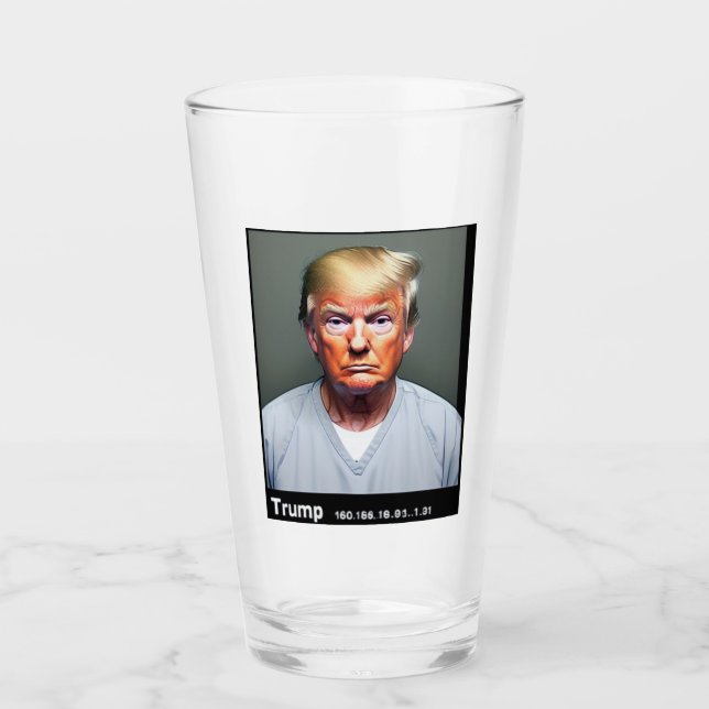 Trump Mugshot Glass Kopp (Framsida)