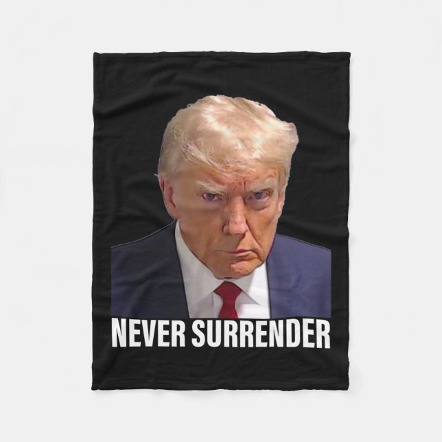 Trump Mugshot överger aldrig Manar Women Fleecefilt (Framsidan)
