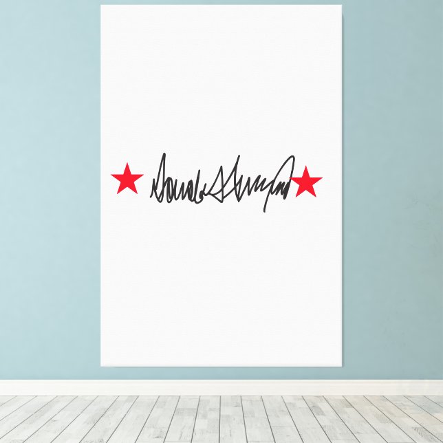 Trump-Namnteckning Canvastryck (Insitu (trägolv))