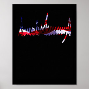 Trump Namnteckning USA flagga 4:e juli 2024 Maga T Poster