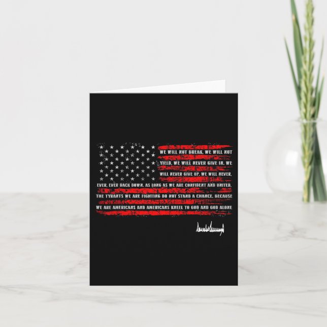 Trump Nation Proclamation Flagga Kort (Framsida)