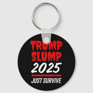 Trump Nedgång 2025 Överleva - Blodröd Aktiemarknad Nyckelring