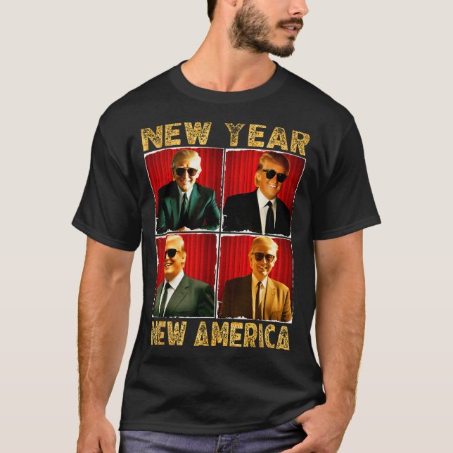 Trump New Year New America Happy Trump Won  T Shirt (Framsida)