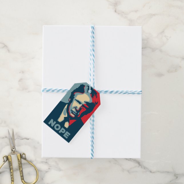 Trump Nope Gift-Märkre Presentetikett (Med Snöre)