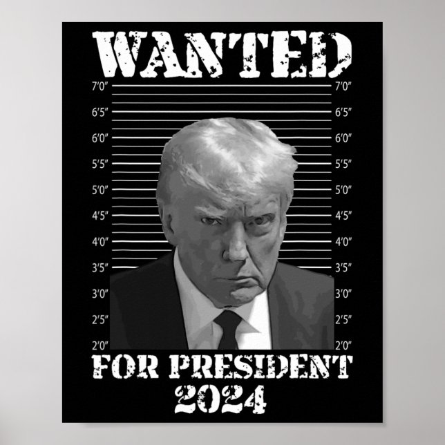 Trump not Guilty Mugg Shot 2024 Wanted for Preside Poster (Framsidan)