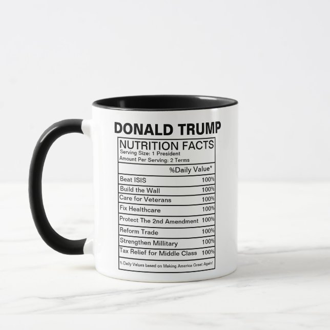 Trump Nutrition Fact Mugg (Vänster)