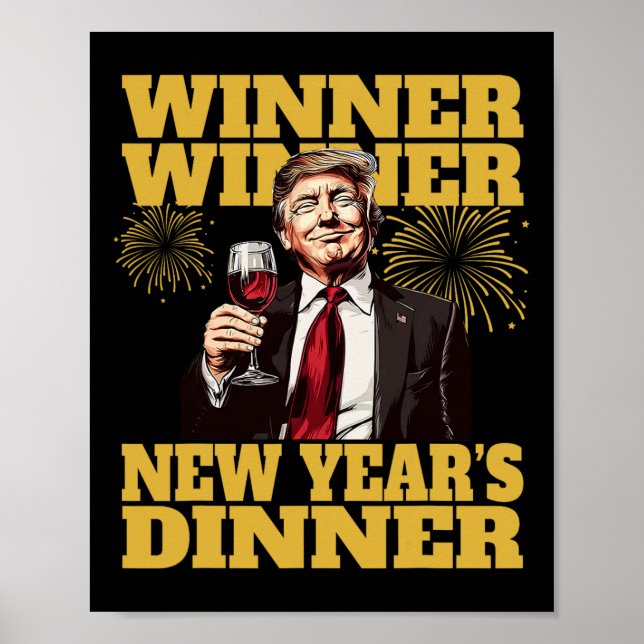 Trump nyårsmiddag 2025  poster (Framsidan)
