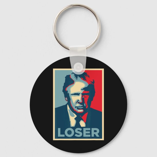 Trump Obama Hope Poster Loser Nyckelring (Framsida)